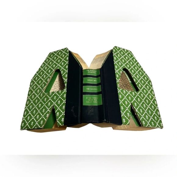 Vintage book in letter A bookend green blue - Picture 3 of 7